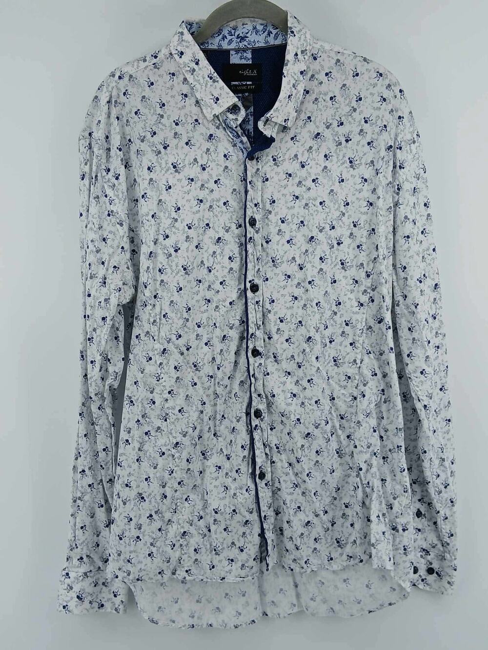 Cotton blend dress shirt, Eight X Premium Classic Fit, floral print XL